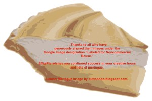 THANKS to those who have shared their images under Google Images "Labeled for Noncommercial Reuse." Pie slice from openclipart_lemon-pie.