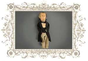 Political Effigy Doll of Abraham Lincoln. See http://www.underhishat.org/effigy_doll.html.