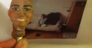 Portrait Head Being Compared Against Photograph of Subject Nov. 2013. Photo Omnidoll 2013.